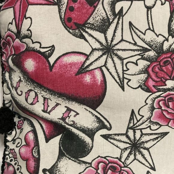 DAY of THE DEAD Rock Guitar Pink Roses Accent Throw Pillow 12 x 8 in Set of 2 - Picture 12 of 15